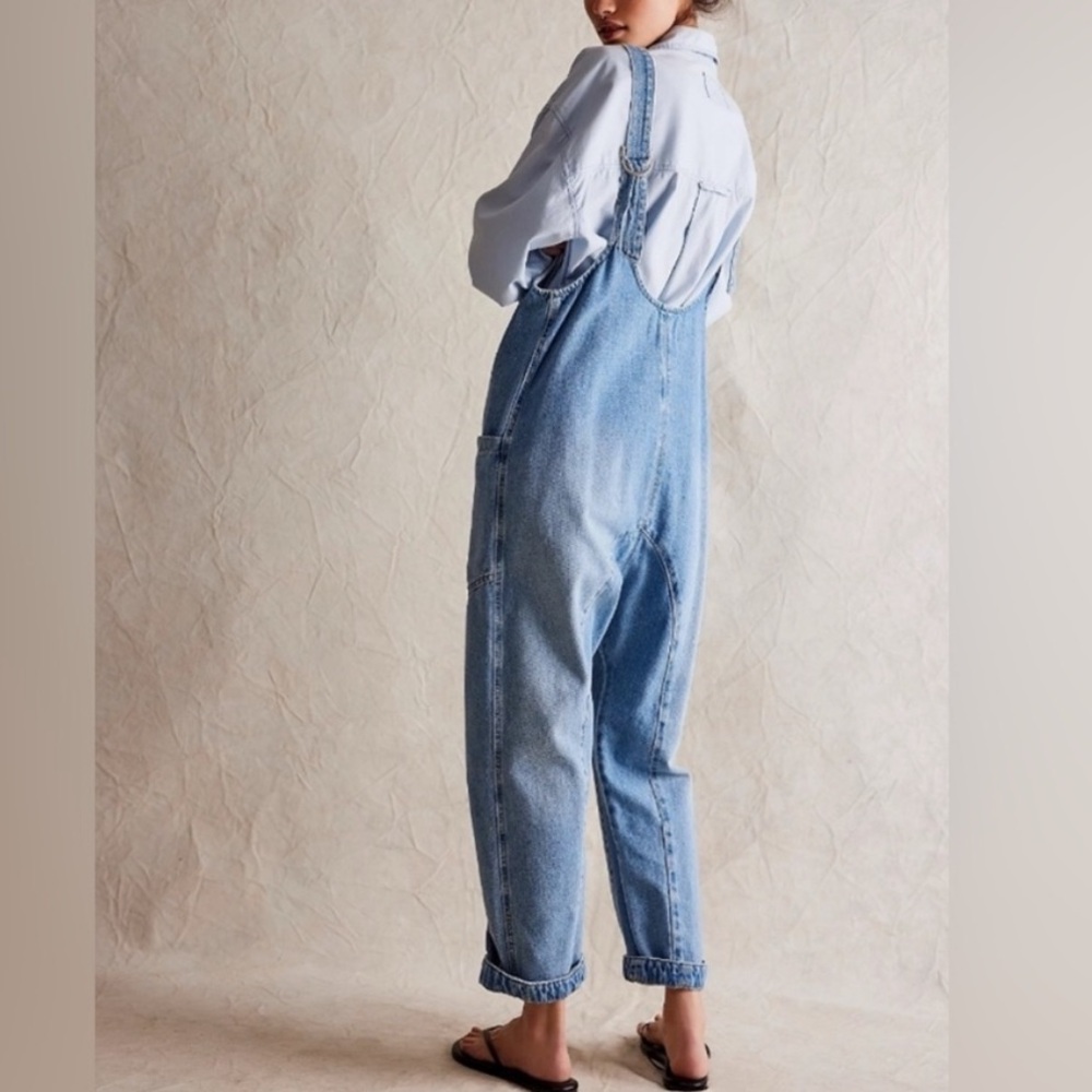 Free People We The Free High Roller Jumpsuit Adjustable Straps in Kansas L - Picture 2 of 15